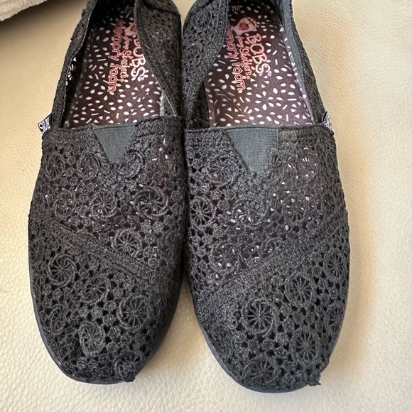 Women’s BOB’s by Skechers lace black flats size 7.5 - Picture 5 of 5